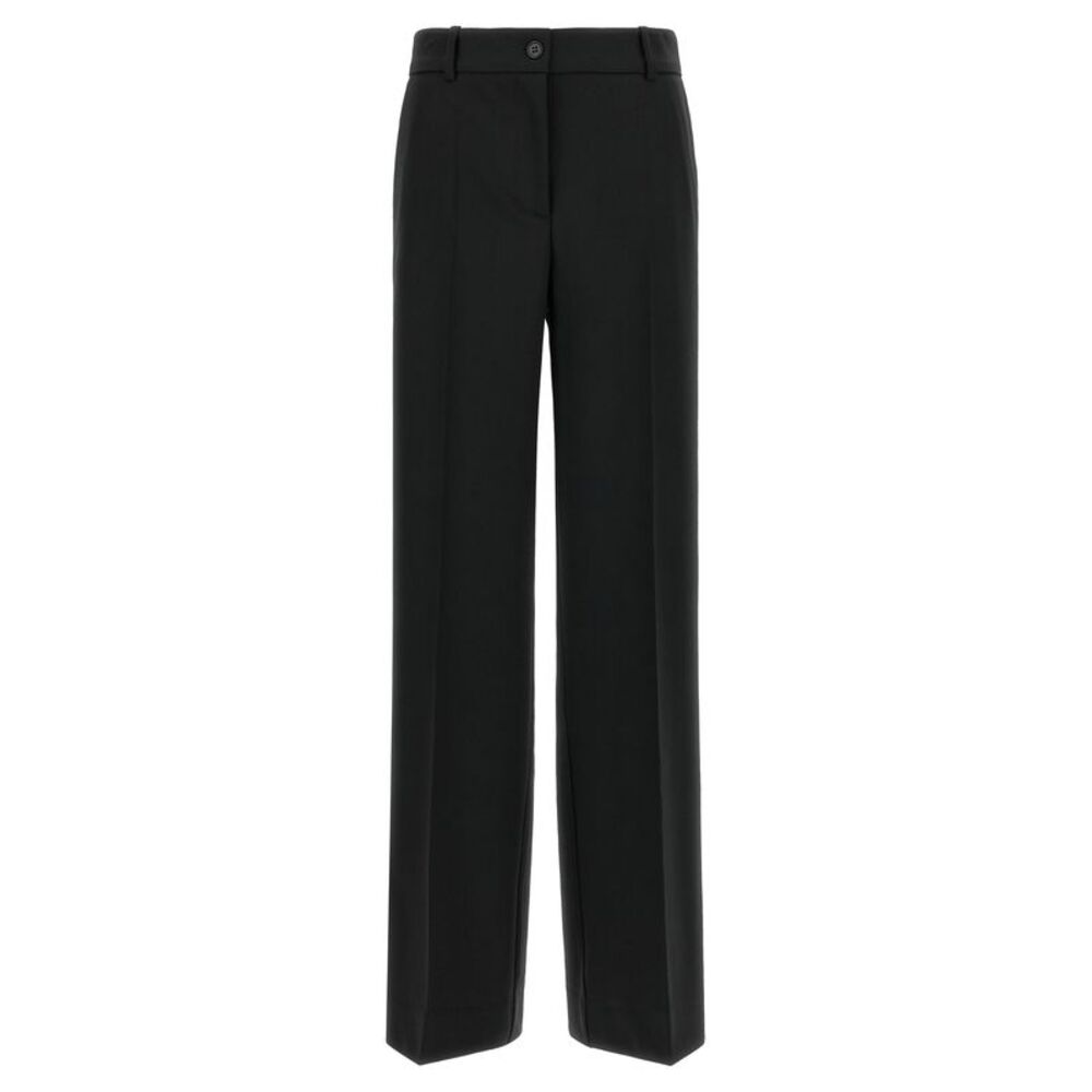 P.A.R.O.S.H. Black Virgin Wool Flared Women's Pants
